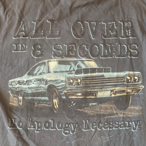 Blue Hot Rod Magazine Men's T-Shirt With Graphic Design Logo and Car - Picture 4 of 6